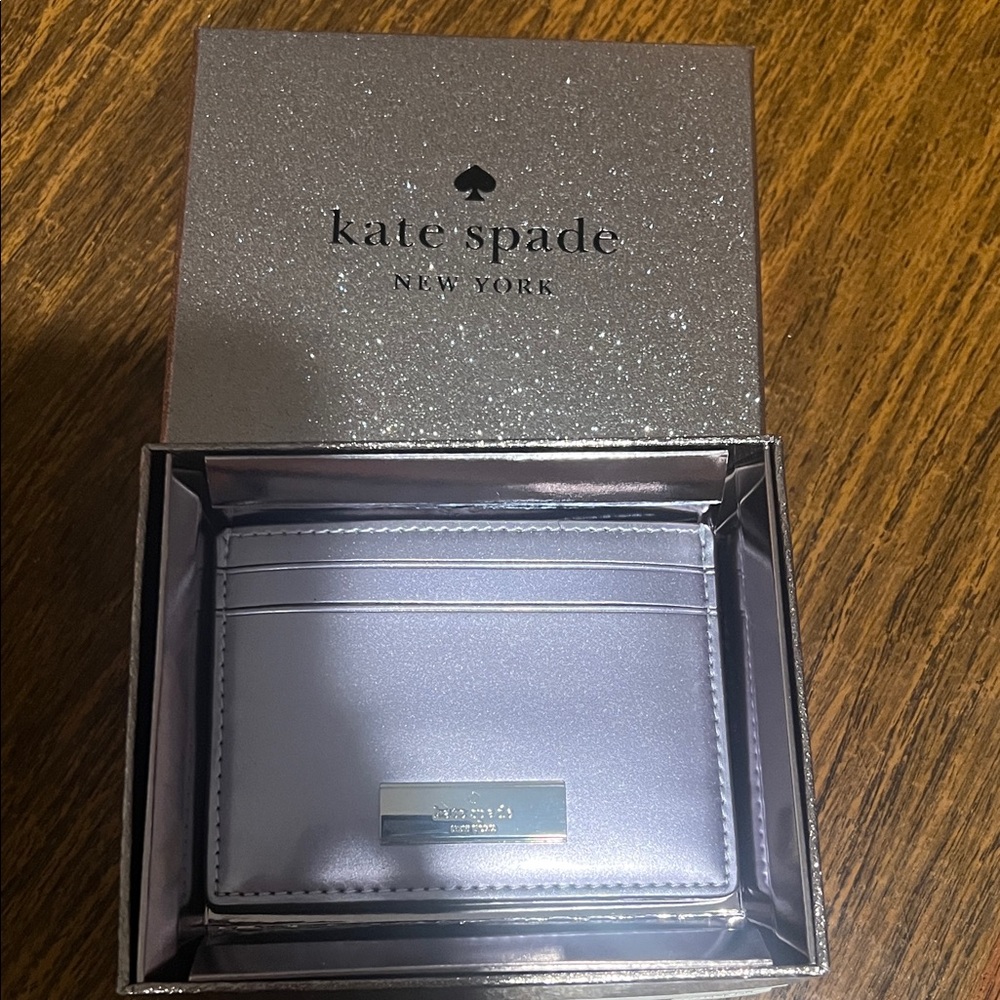 Kate Spade Metallic Silver Card Holder